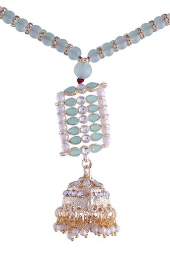 Rakshabandhan Special Designer Pearl Hanging Jhumka Lumba Rakhi for Bhabhi (R069Min-L)