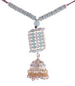 Rakshabandhan Special Designer Pearl Hanging Jhumka Lumba Rakhi for Bhabhi 