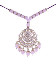 Rakshabandhan Special Designer Kundan & Pearl Studded Chandbali Hanging Lumba Rakhi for Bhabhi 