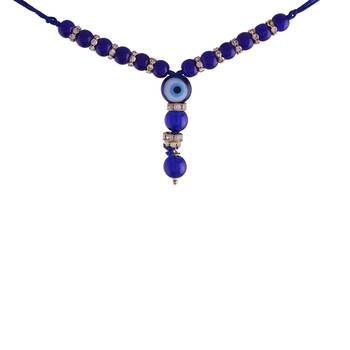 Designer Evil Eye Pearl Hanging Lumba Rakhi for Rakshabandhan Special  1