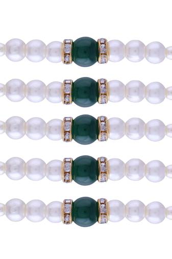 Rakshabandhan Special Designer Pearl Rakhi for Brother/Men (R086G-5) (Pack of 5)