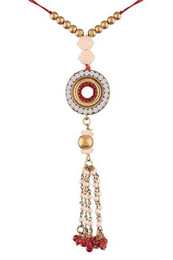  Pearl And Stone Studded Lumba Rakhi For Boys/Men 
