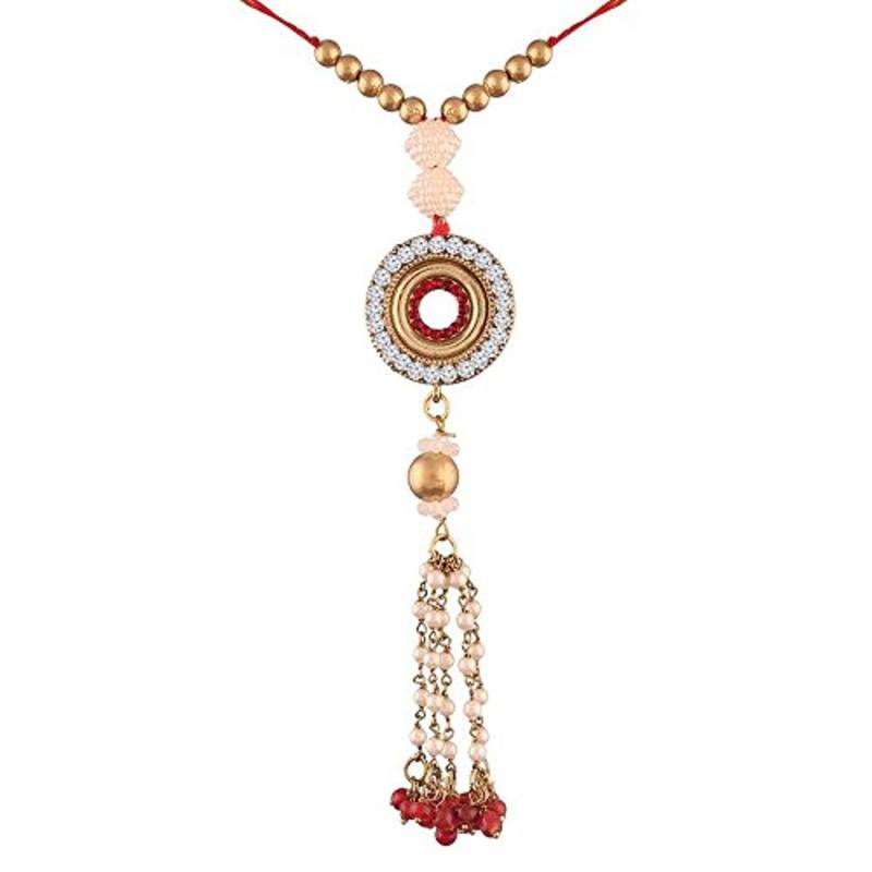  Pearl And Stone Studded Lumba Rakhi For Boys/Men (R615-L)