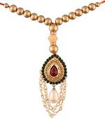 Multicolour  Pearl and Stone Studded Lumba Rakhi for Bhabhi