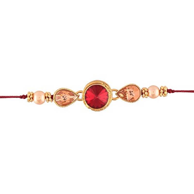  Pearl And Stone Studded Rakhi For Boys/Men (R632)