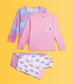 Popcorn pink and unicorn tie die star comfort fit long sleeve pyjama set (pack of 2)