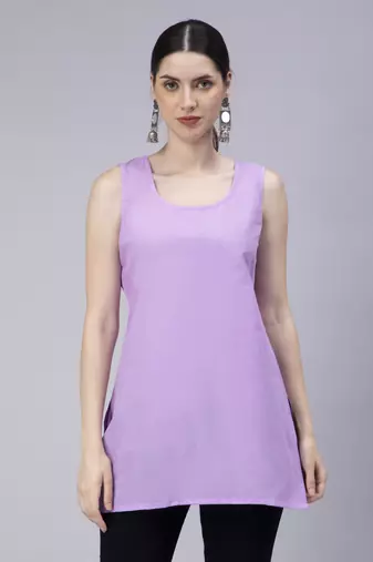 hand embroidered lavender georgette angarkha with slip