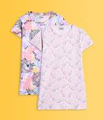 Unicorn tie dye and swan comfort fit night dress (pack of 2)