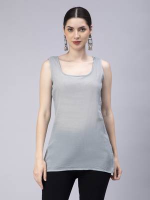 hand embroidered grey georgette lucknowi chikan kurti with slip 4