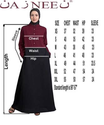 Nazneen Front open Band Colar & cuff Daily wear casual Abaya 5