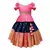 Pink & Navy Blue Designer Jacquard Pavadai Set for Girls