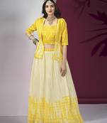 Exclusive Designer Function Wear Crop Top Lehenga With Shrug