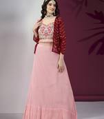 Exclusive Designer Function Wear Crop Top Lehenga With Shrug
