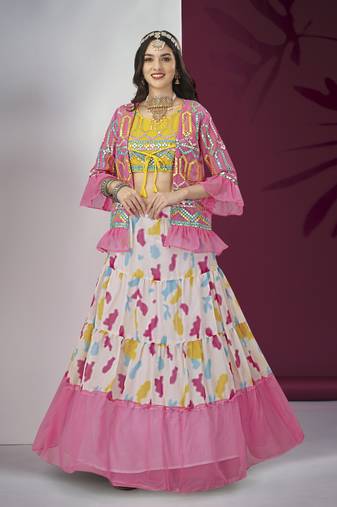 Exclusive Designer Function Wear Crop Top Lehenga With Shrug