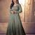 Dark olive green color embroidered georgette ceremony anarkali suit