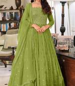 Mahendi Embroidered Georgette Floor Length Salwar Kameez