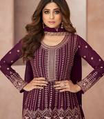 Purple Festival Wear Embroidered Salwar Kameez