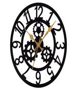 Designer Round Analog Black Metal Wall Clock Without Glass