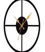 Designer Round Analog Black Metal Wall Clock Without Glass