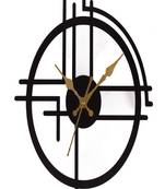 Designer Round Analog Black Metal Wall Clock Without Glass