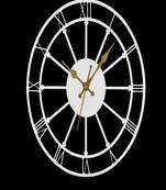 Roman Figures Designer Square Analog White Metal Wall Clock Without Glass