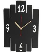 Designer Zigzag Black Wood Wall Clock Without Glass