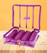 Atorakushon satin bangle box chudi organizer for women jewellery pouch 4 rod bangle pouch purple