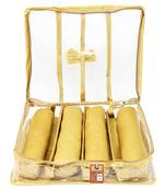 Atorakushon satin bangle box chudi organizer for women jewellery pouch 4 rod bangle pouch gold