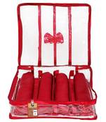 Atorakushon satin bangle box chudi organizer for women jewellery pouch 4 rod bangle pouch maroon