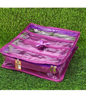 Atorakushon satin bangle box chudi organizer for women jewellery pouch 4 rod bangle pouch purple 2