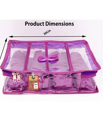 Atorakushon satin bangle box chudi organizer for women jewellery pouch 4 rod bangle pouch purple 3