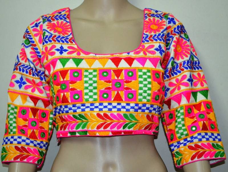 White kutch Embroidery Blouse