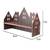 Wooden Dark Brown 7 Hook Key Holder With Shelf