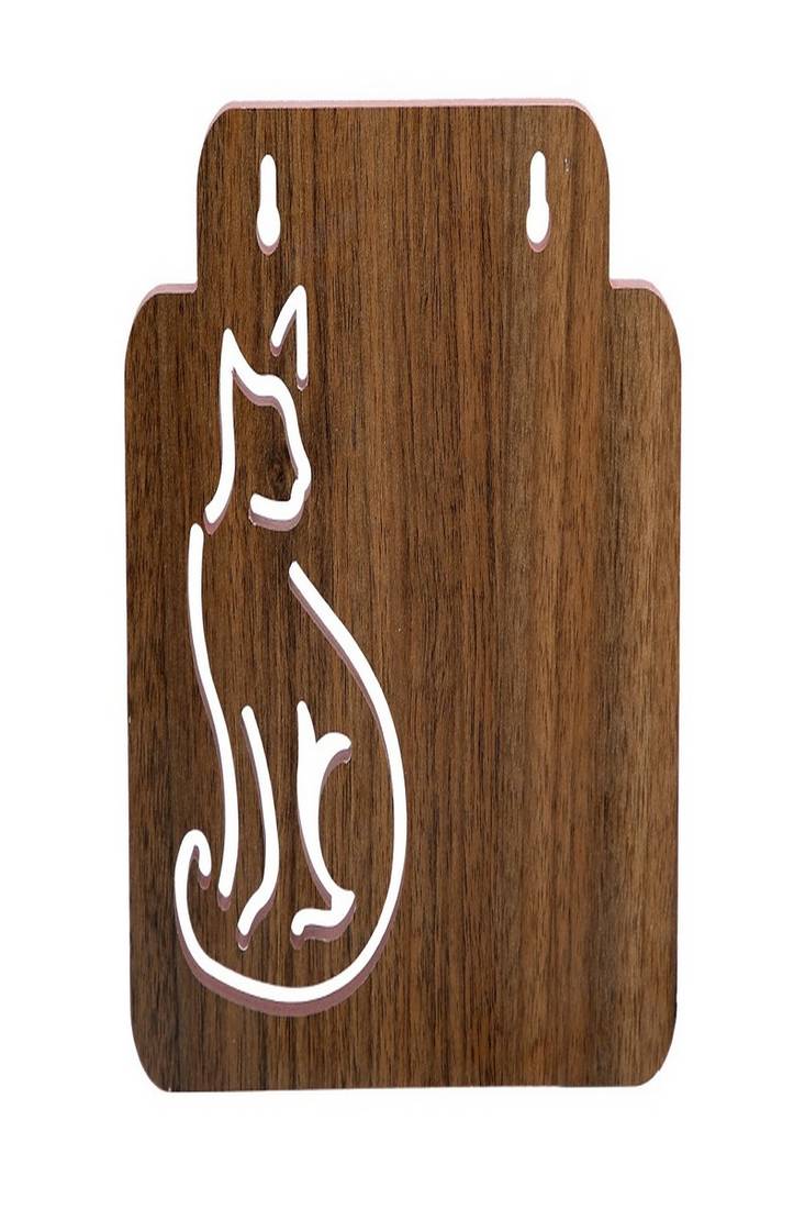 Wooden Brown color 5 Hook Key Holder For Home and Office
