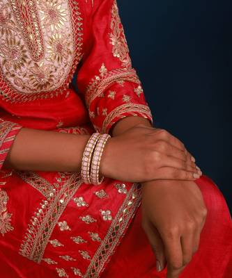 Pink kundan bangles 2