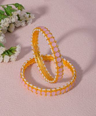 Pink kundan bangles 3