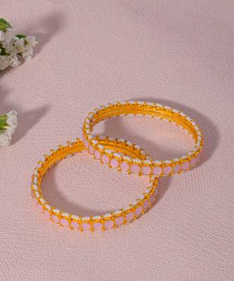 Pink kundan bangles 4