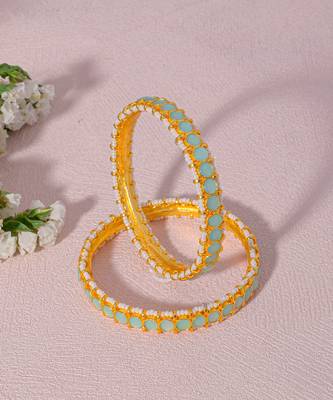 Blue kundan bangles 3