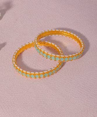 Blue kundan bangles 4