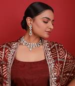 White moissanite necklace set