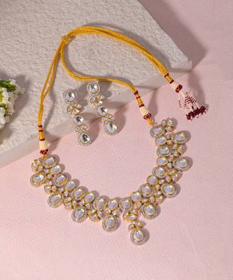 White moissanite necklace set 3