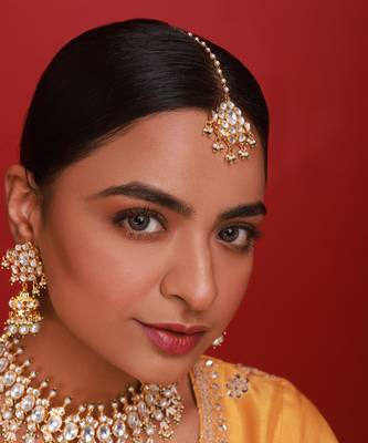Silver & green kundan necklace set 3