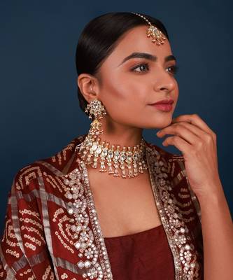 White & red kundan necklace set 2