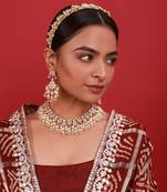 White kundan necklace set