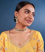 Green amritsari jadau choker set