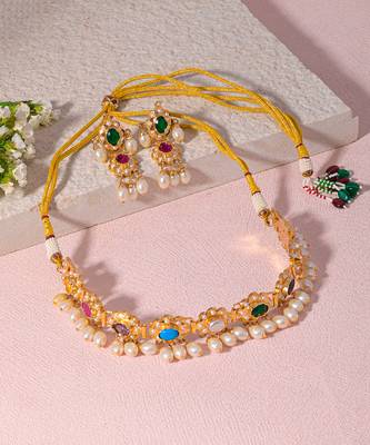 Multicolor amritsari jadau choker set 3