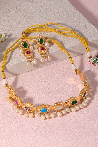 Multicolor amritsari jadau choker set