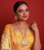 Green kundan long necklace set