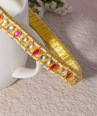 Pink kundan hairband 4