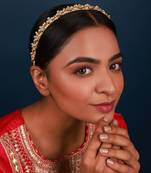 White floral kundan hairband